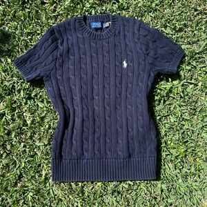 Polo by Ralph Lauren Navy Cable-Knit Crewneck Sweater